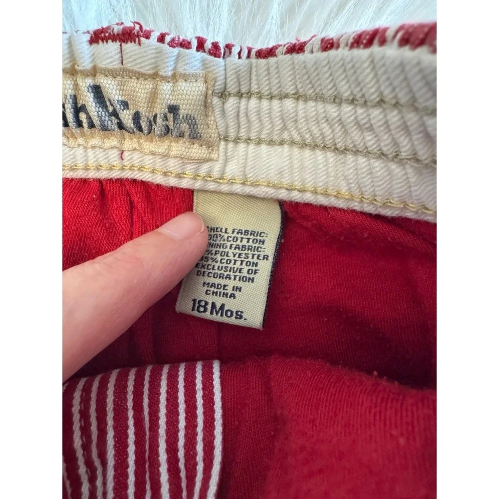 Vintage rare Oshkosh red striped‎ pants lined size 18m